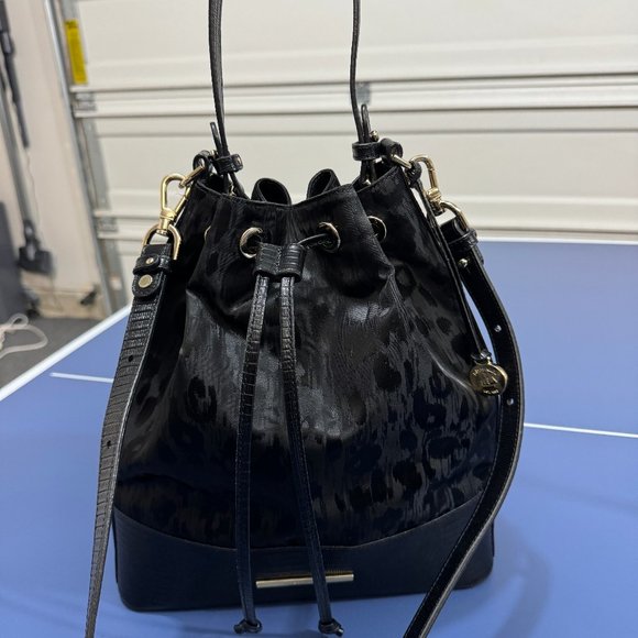 Brahmin Black Selene Bucket Shoulder Bag- Used - Picture 2 of 12
